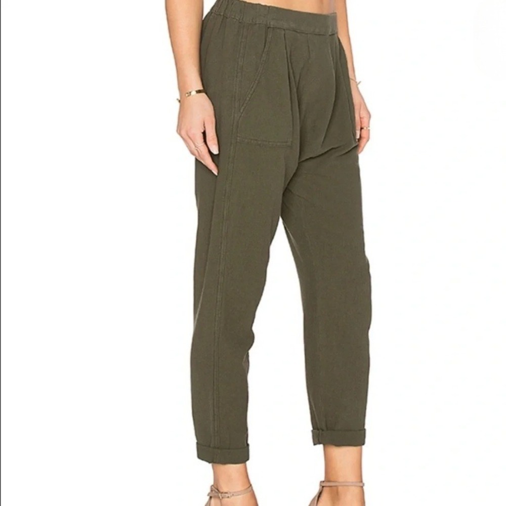 The Great Army Pants Olive Green Cotton Drop Crotch Tapered Trousers Size 1 S